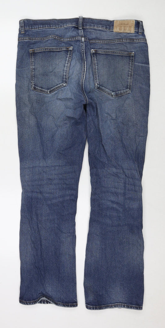 TU Womens Blue Cotton Bootcut Jeans Size 36 in L32 in Regular Zip