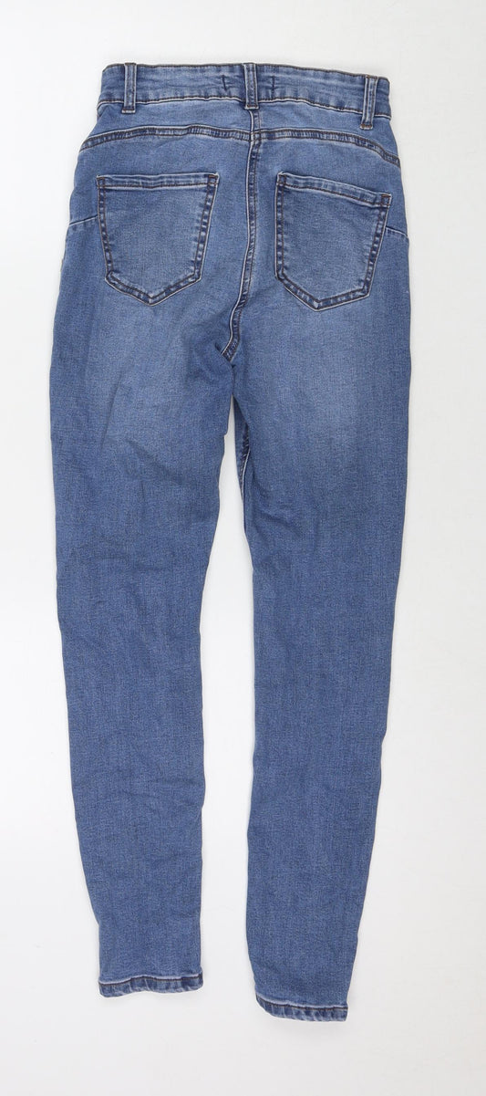 Denim & Co. Womens Blue Cotton Skinny Jeans Size 6 L26 in Regular Zip