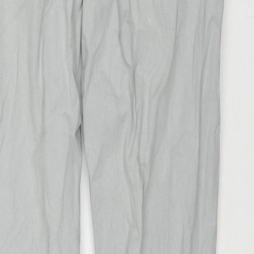 Zara Mens Grey Cotton Bootcut Jeans Size 34 in L32 in Regular Zip