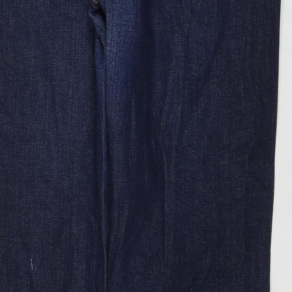 Tapered Womens Blue Cotton Tapered Jeans Size 33 in L32 in Regular Zip