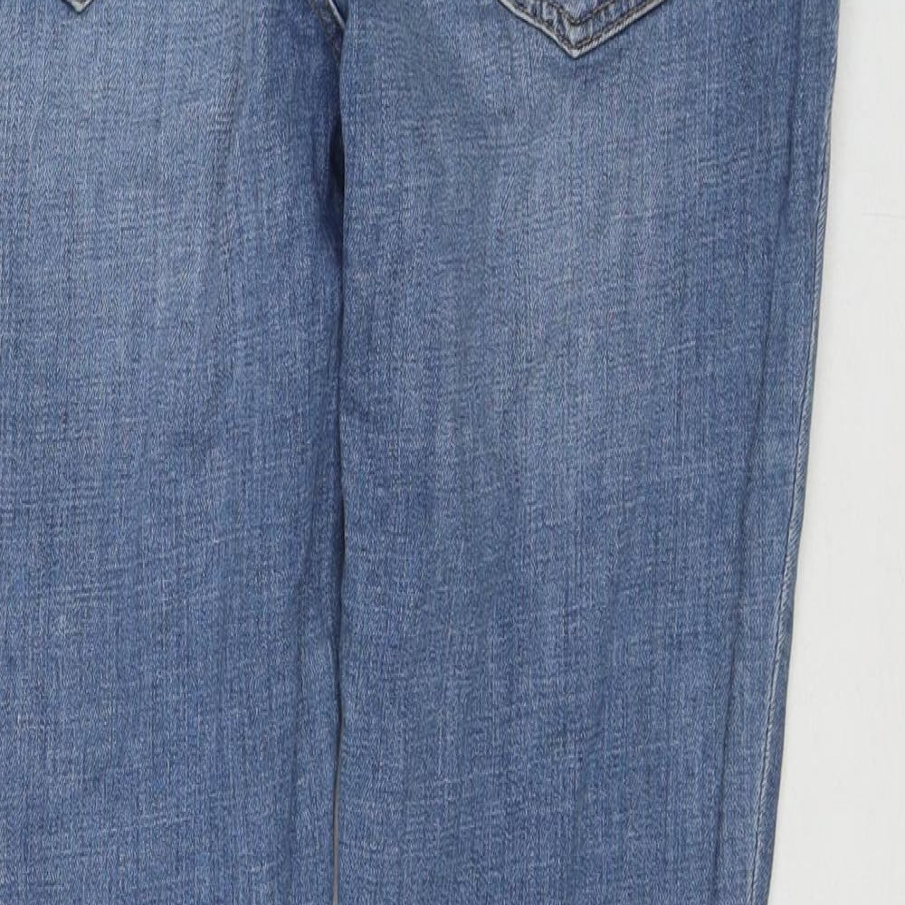 Divided by H&M Womens Blue Cotton Straight Jeans Size 14 L26 in Regular Zip
