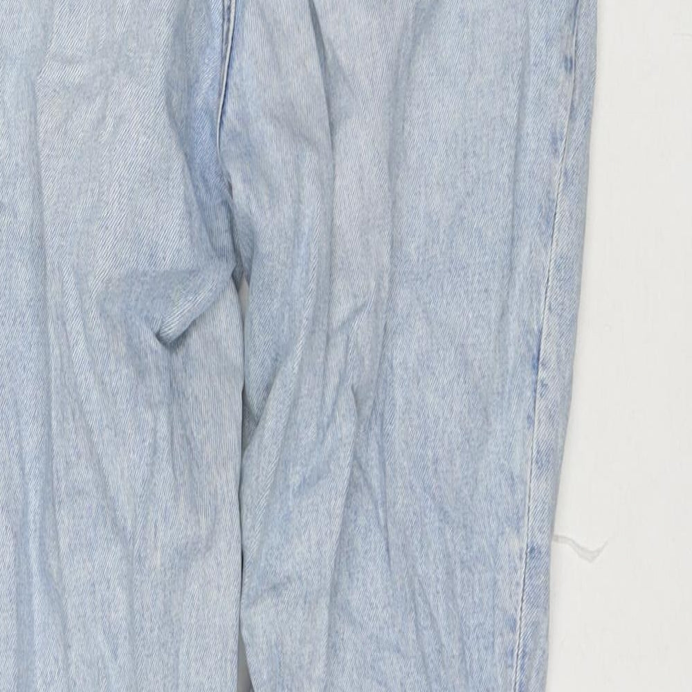 Divided by H&M Womens Blue Cotton Straight Jeans Size 10 L26 in Regular Zip