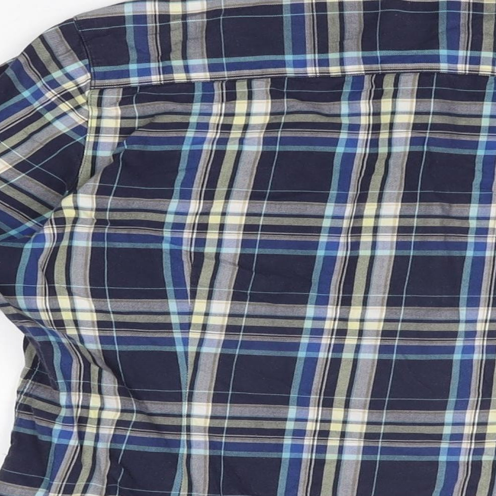 Womens UK Size M Uniqlo Blue Basic Button-Up