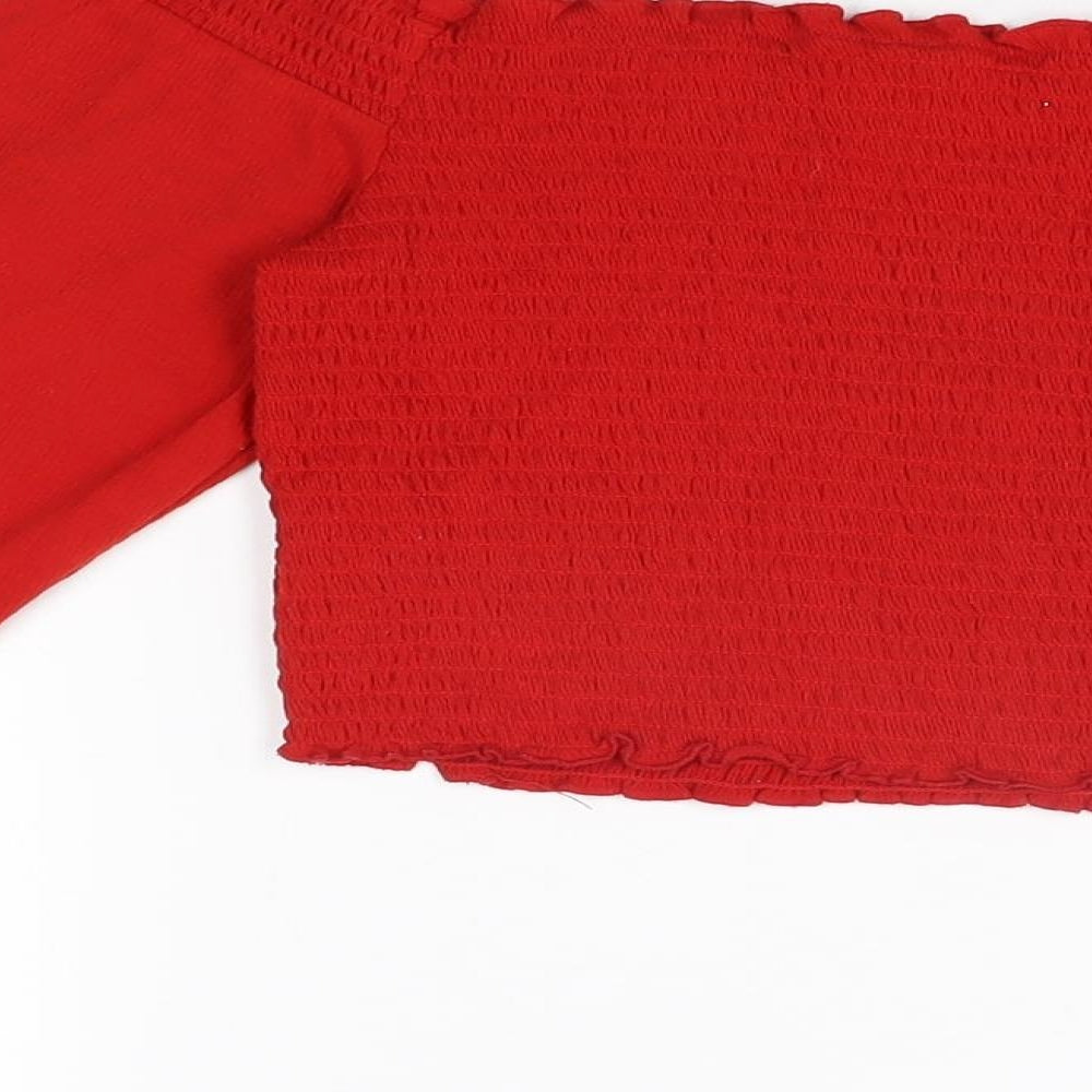 Womens UK Size M H&M Red Basic T-Shirt