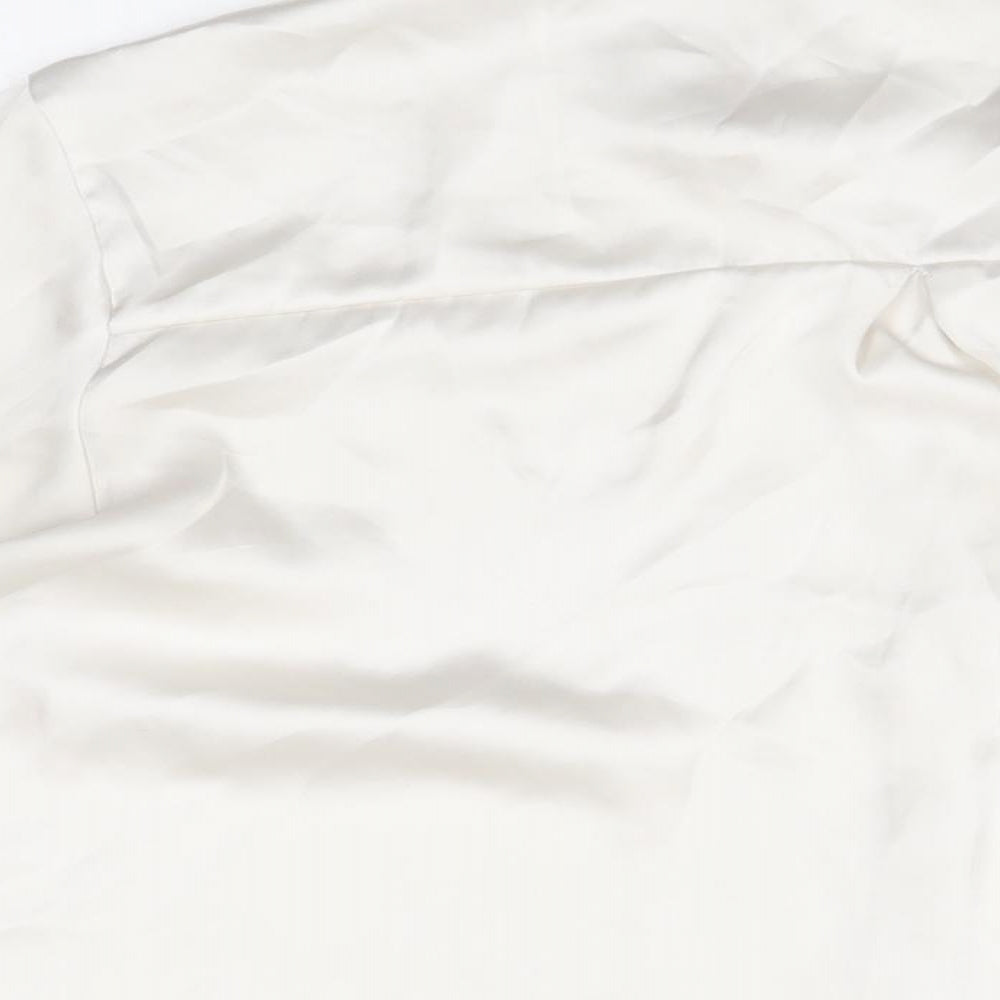 Womens UK Size L Zara Ivory Basic Button-Up