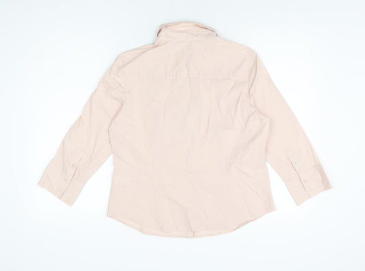 Womens UK Size 14 Linea Pink Basic Button-Up