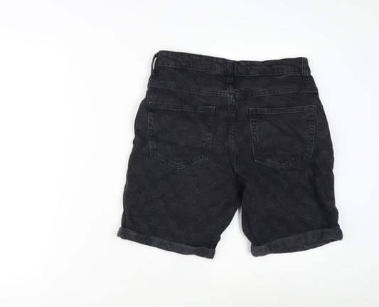 Denim & Co. Womens Grey 100% Cotton Basic Shorts Size 30 in Regular Zip - Inside Leg 8in