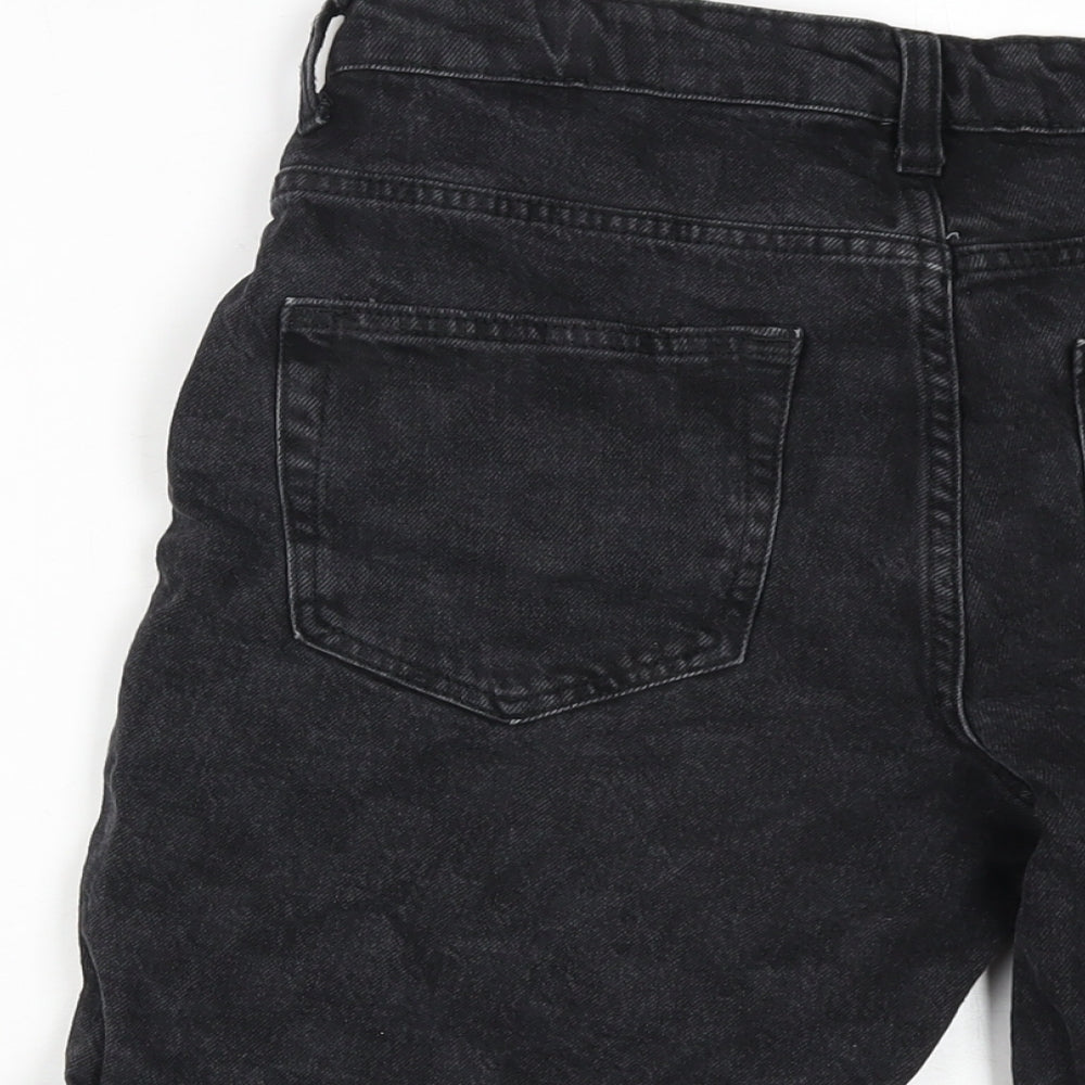 Denim & Co. Womens Grey 100% Cotton Basic Shorts Size 30 in Regular Zip - Inside Leg 8in