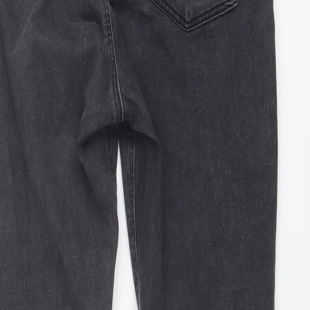 Topshop Womens Grey Cotton Skinny Jeans Size 32 in L26 in Regular Button