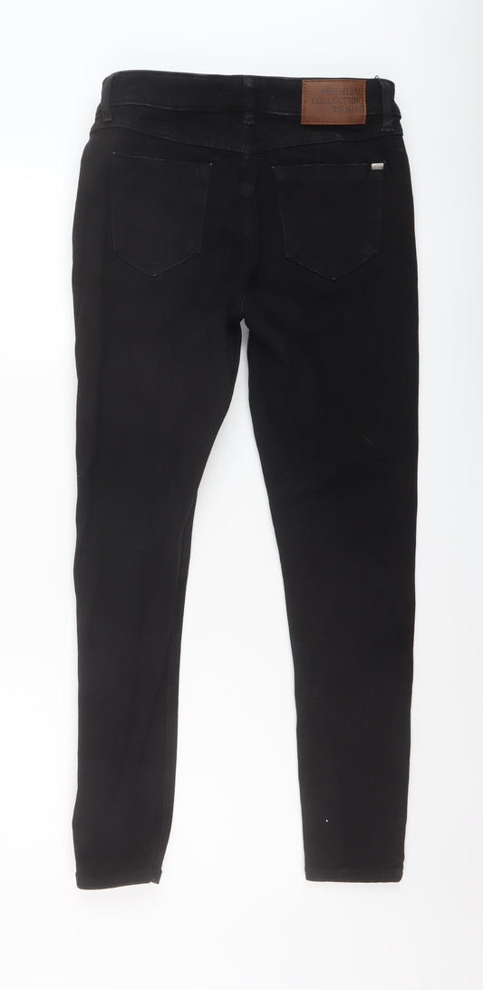 George Womens Black Cotton Skinny Jeans Size 12 L27 in Regular Button