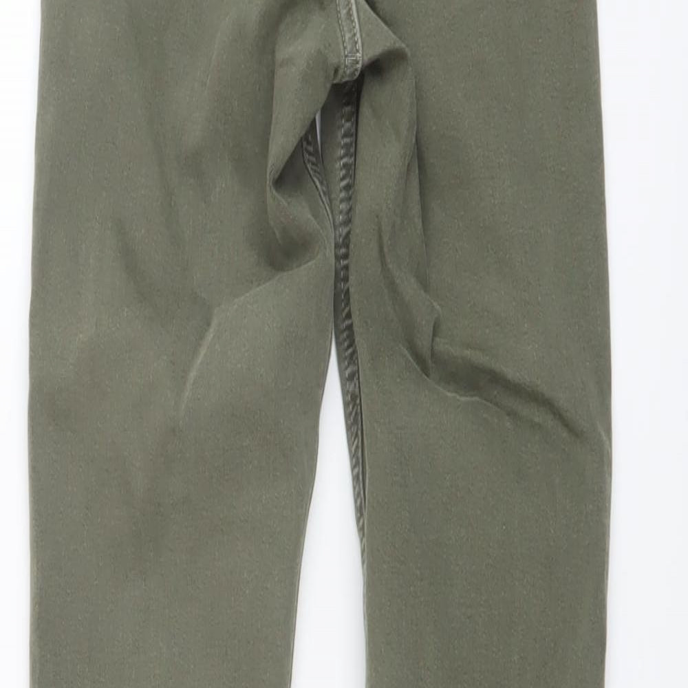 Topshop Womens Green Cotton Skinny Jeans Size 24 in L29 in Regular Button