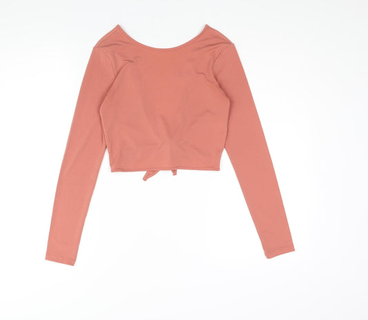 Womens UK Size XS Divided Pink Cropped Blouse