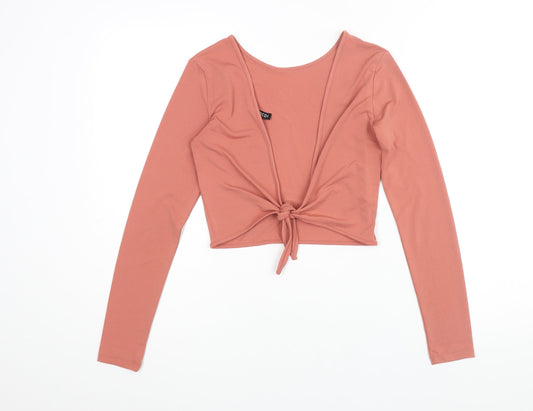 Womens UK Size XS Divided Pink Cropped Blouse