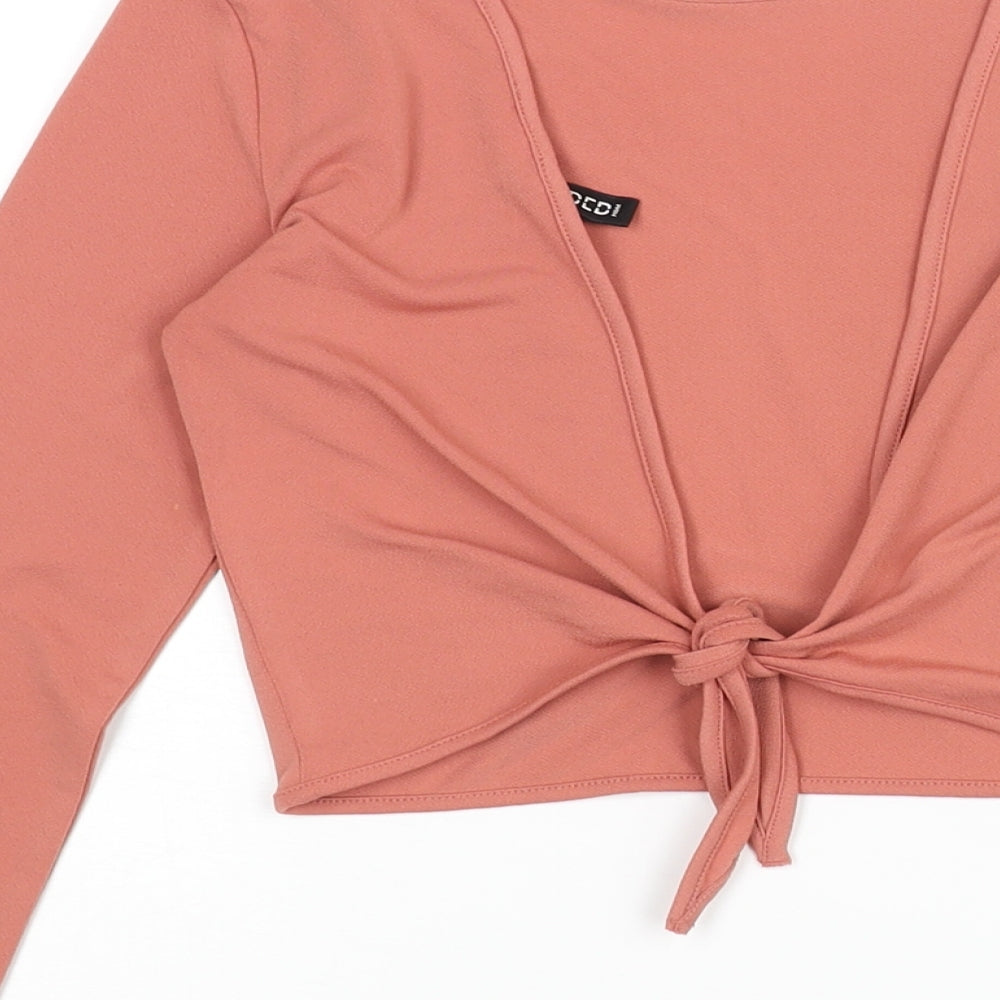 Womens UK Size XS Divided Pink Cropped Blouse