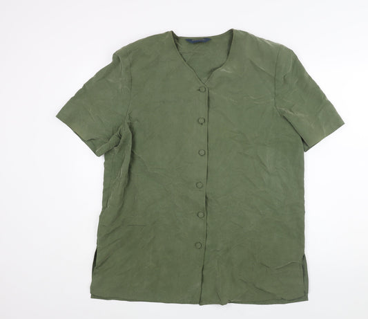 Womens UK Size 18 Debenhams Green Basic Blouse