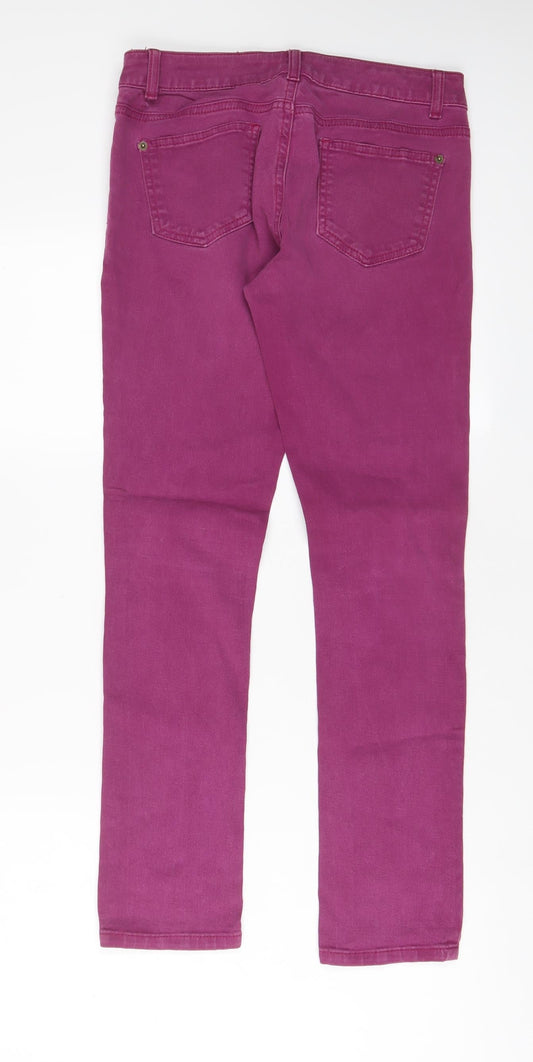 Miss Selfridge Womens Purple Cotton Skinny Jeans Size 10 L28 in Regular Zip