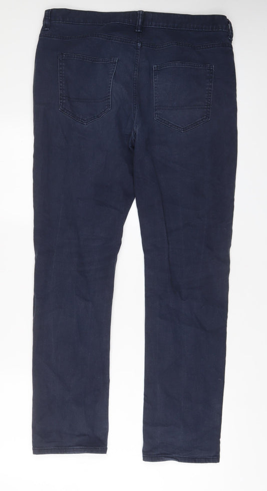 Maison Cinqcent Mens Blue Cotton Straight Jeans Size 34 in L31 in Slim Zip