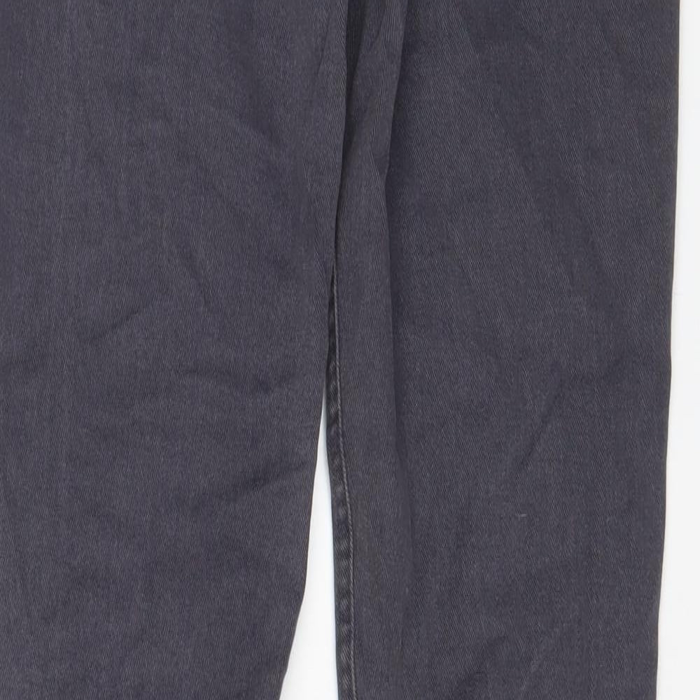 Moto Womens Grey Cotton Straight Jeans Size 12 L29 in Regular Zip