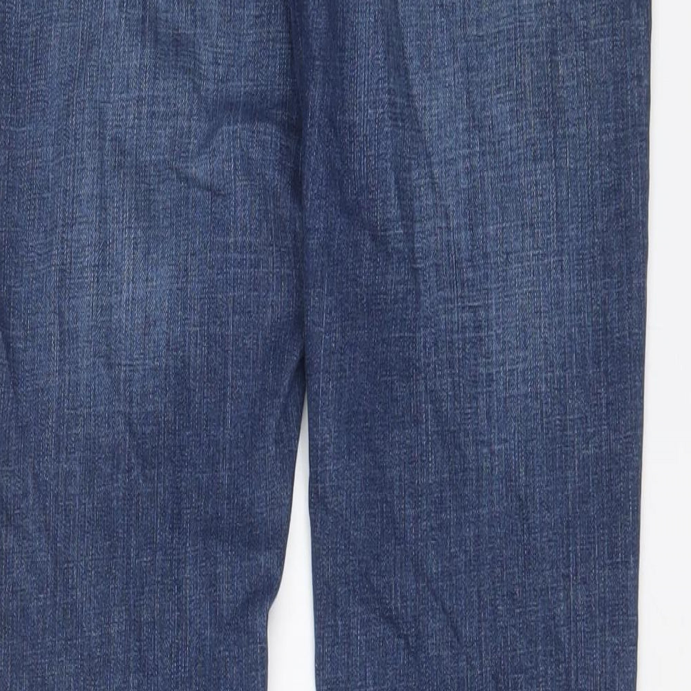 Indigo Womens Blue Cotton Straight Jeans Size 10 L31 in Regular Zip