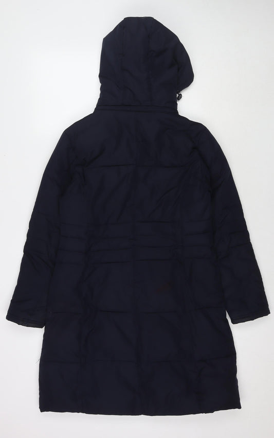 Minuet Womens Blue Quilted Jacket Size 10 Zip