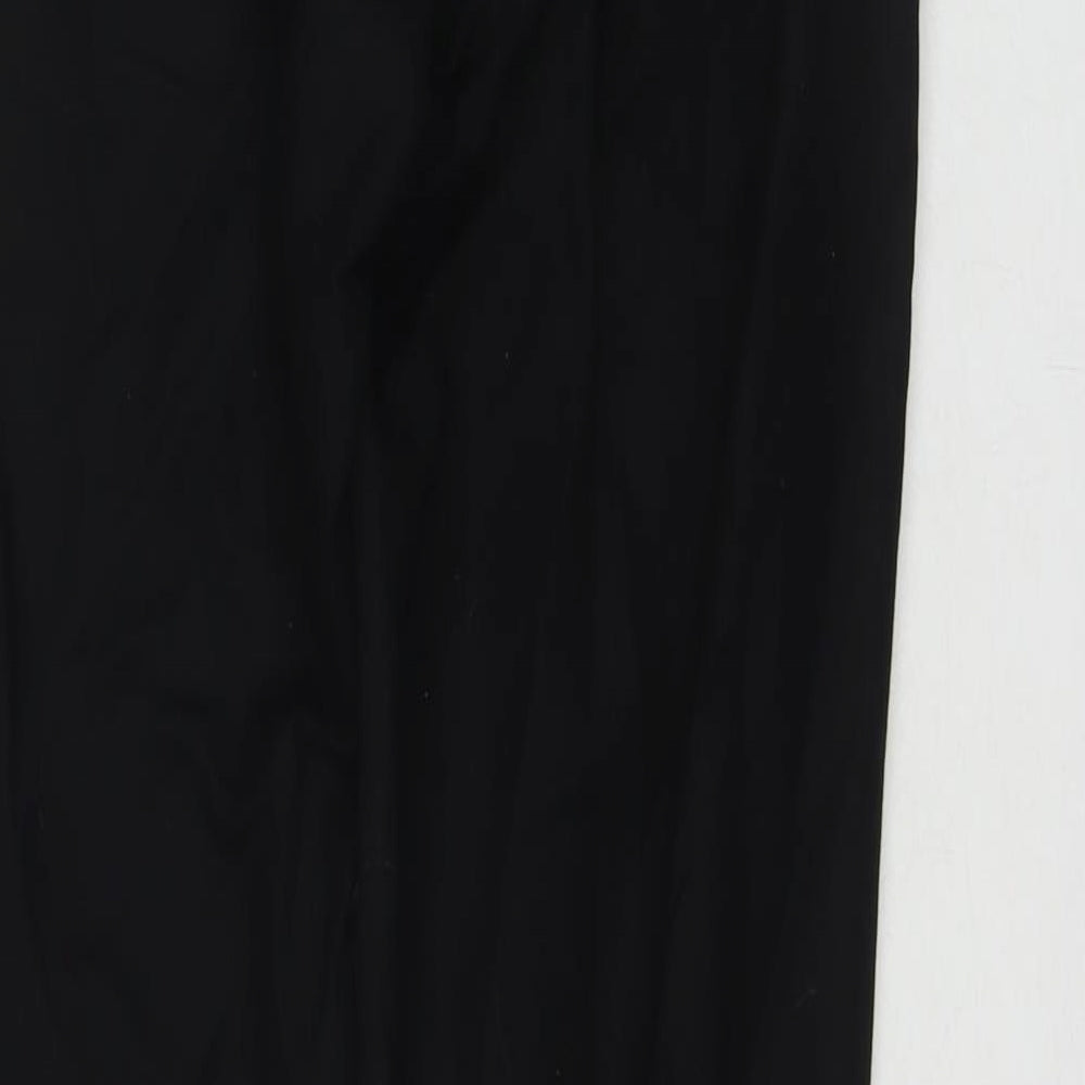 Mango Womens Black Cotton Trousers Size 10 L27 in Regular Zip