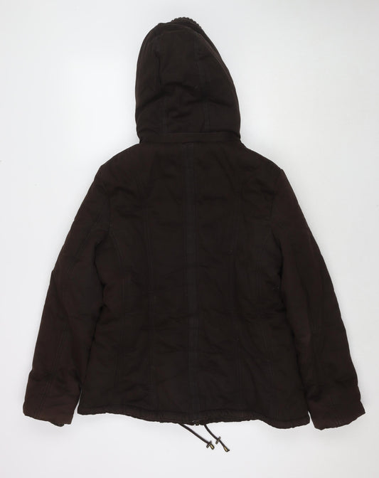 Womens UK Size XL Zara Brown Parka Coat