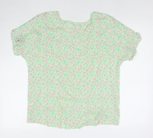 Womens UK Size 18 Dorothy Perkins Green Basic T-Shirt