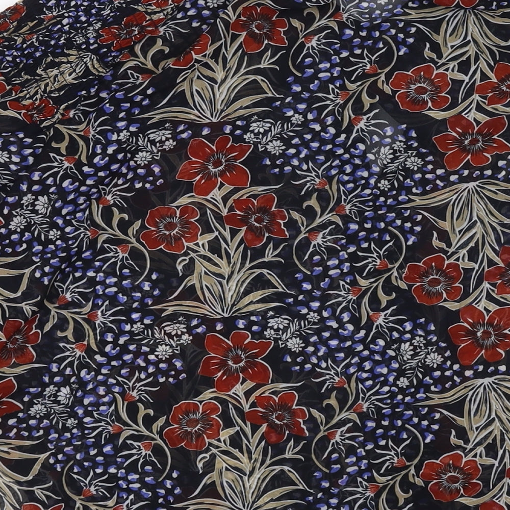 Bonmarché Womens Multicoloured Floral Polyester Basic Blouse Size 14 Round Neck