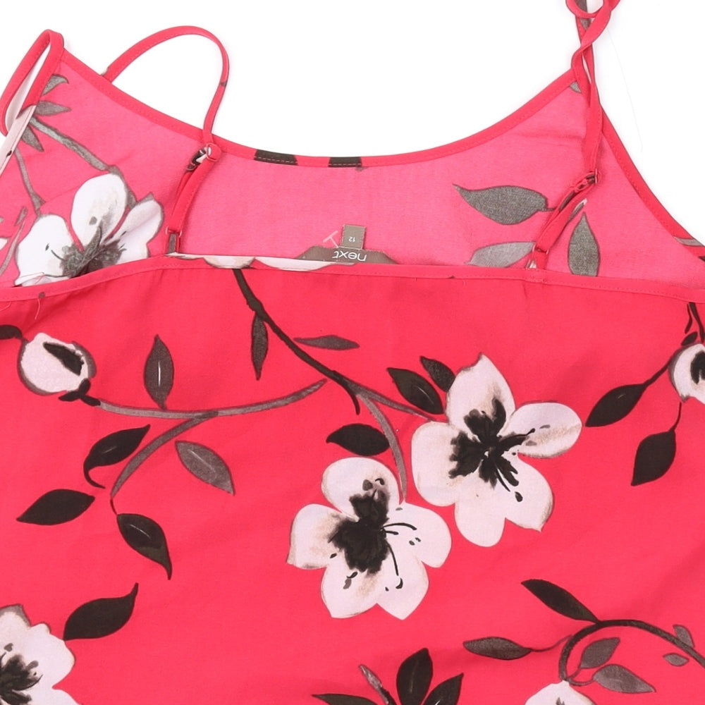 NEXT Womens Pink Floral Polyester Camisole Tank Size 12 Scoop Neck