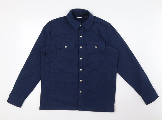Womens UK Size S Lands' End Blue Basic Button-Up