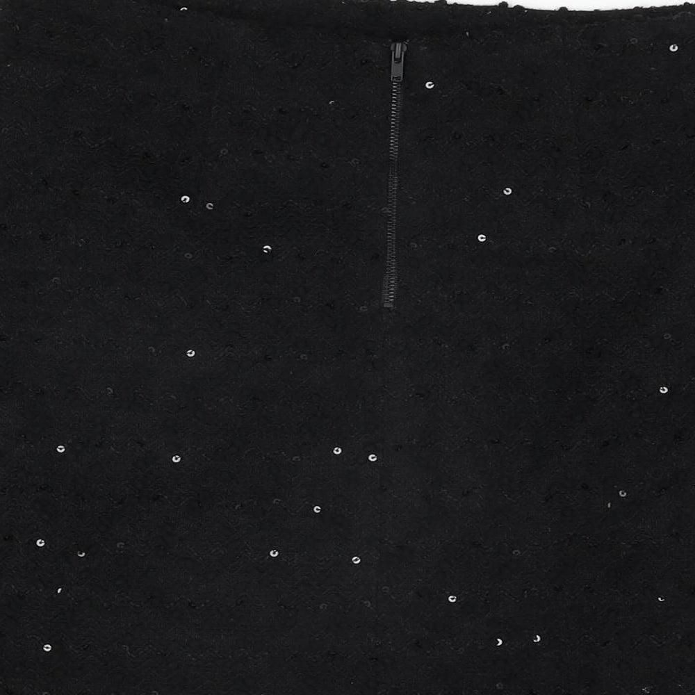 Paraphrase Womens Black Polyester A-Line Skirt Size 10 Zip