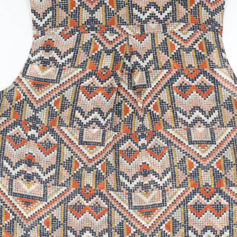 Womens UK Size 8 H&M Multicoloured Basic Button-Up