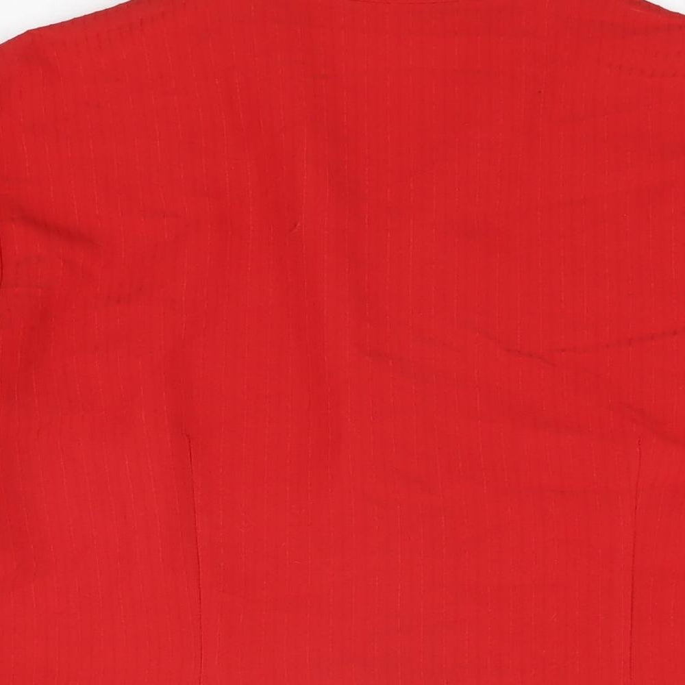 Womens UK Size 14 Dorothy Perkins Red Basic Button-Up