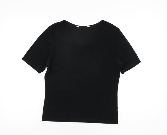 Womens UK Size 12 BHS Black Basic T-Shirt