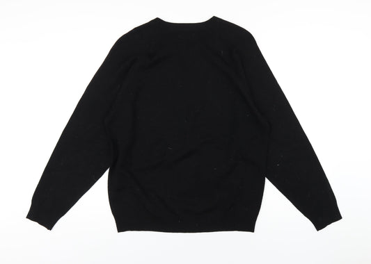 BHS Womens Black Crew Neck Acrylic Pullover Jumper Size M
