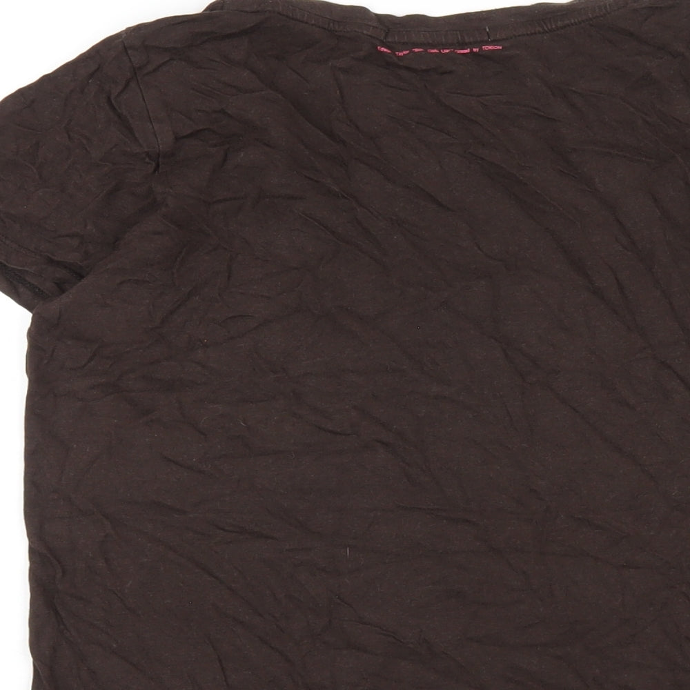 Womens UK Size S Uniqlo Brown Basic T-Shirt