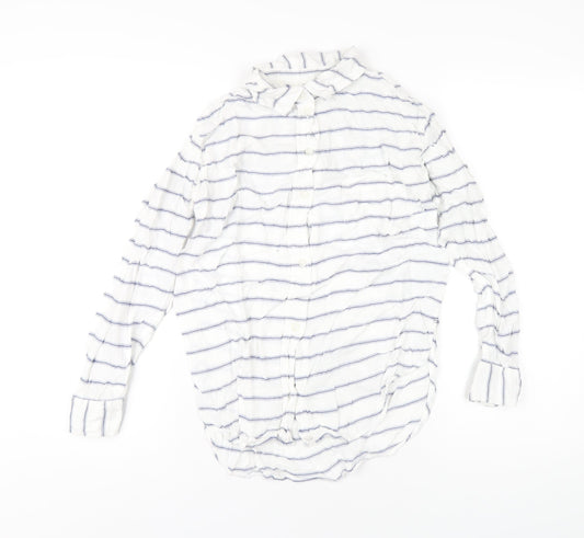 Womens UK Size XS American Eagle Outfitters White Basic Button-Up