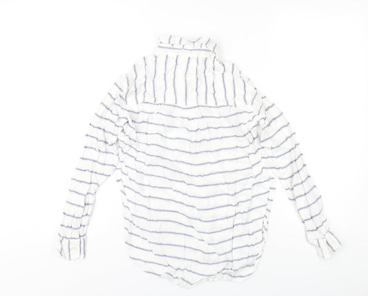 Womens UK Size XS American Eagle Outfitters White Basic Button-Up