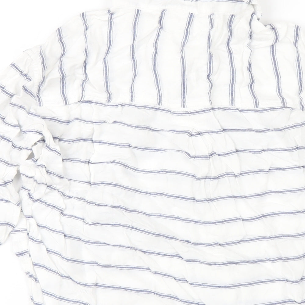 Womens UK Size XS American Eagle Outfitters White Basic Button-Up