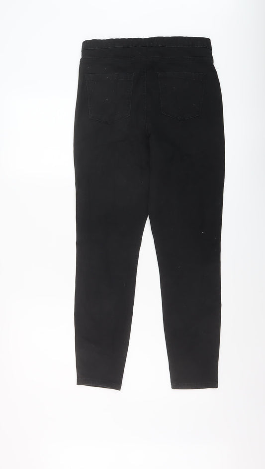 Denim & Co. Womens Black Cotton Jegging Jeans Size 14 L27 in Regular Button