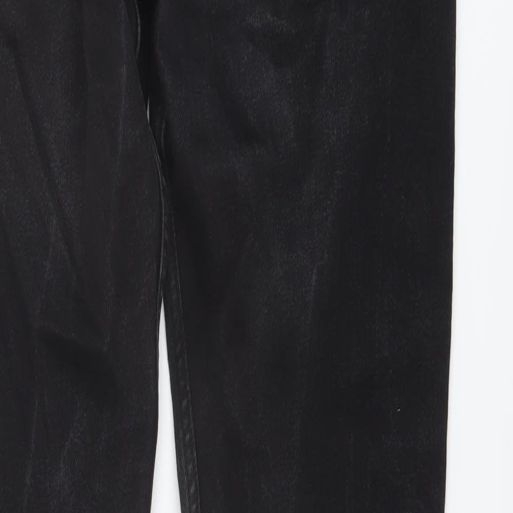 Easy Mens Black Cotton Straight Jeans Size 32 in L30 in Regular Button