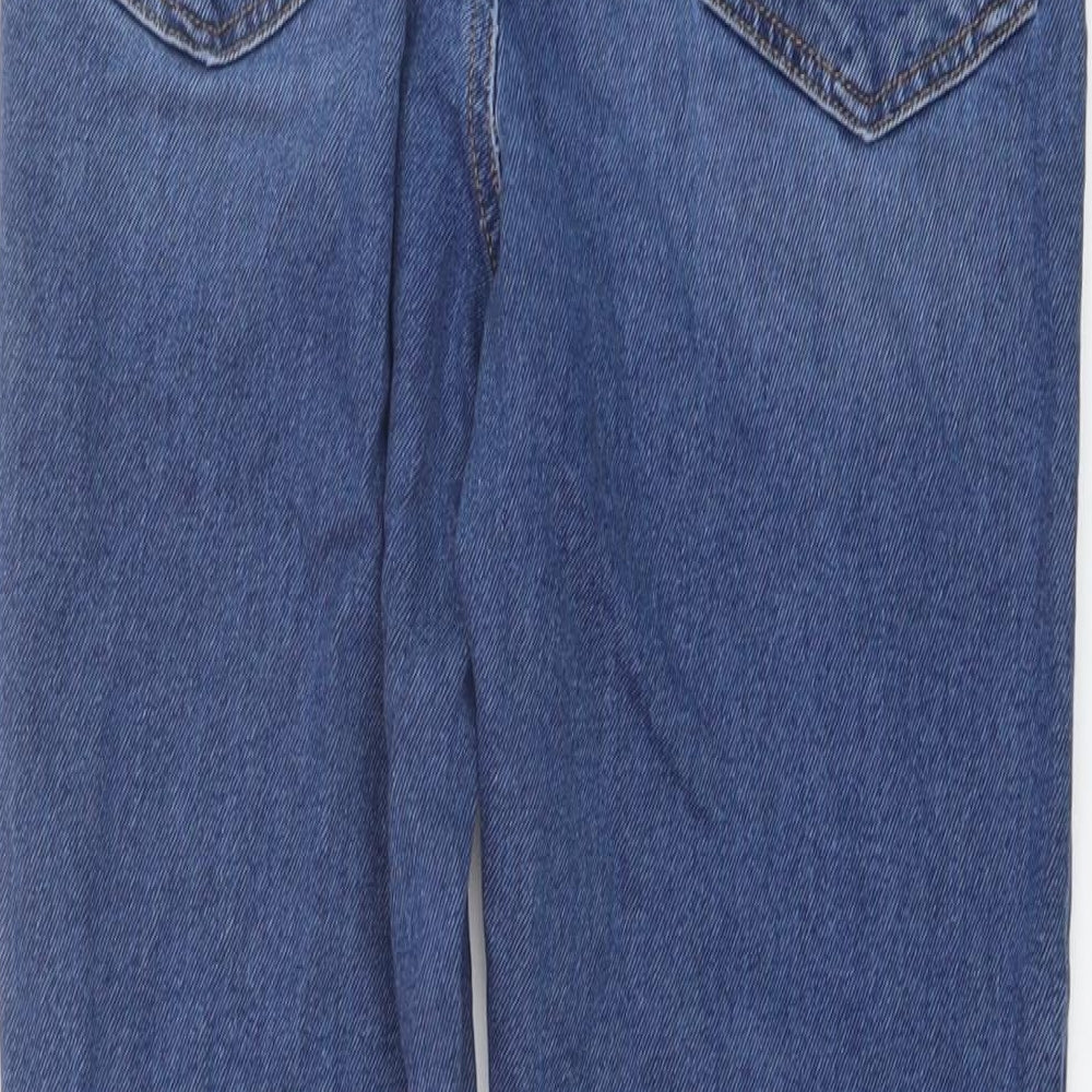 ASOS Womens Blue Cotton Mom Jeans Size 28 in L34 in Regular Button