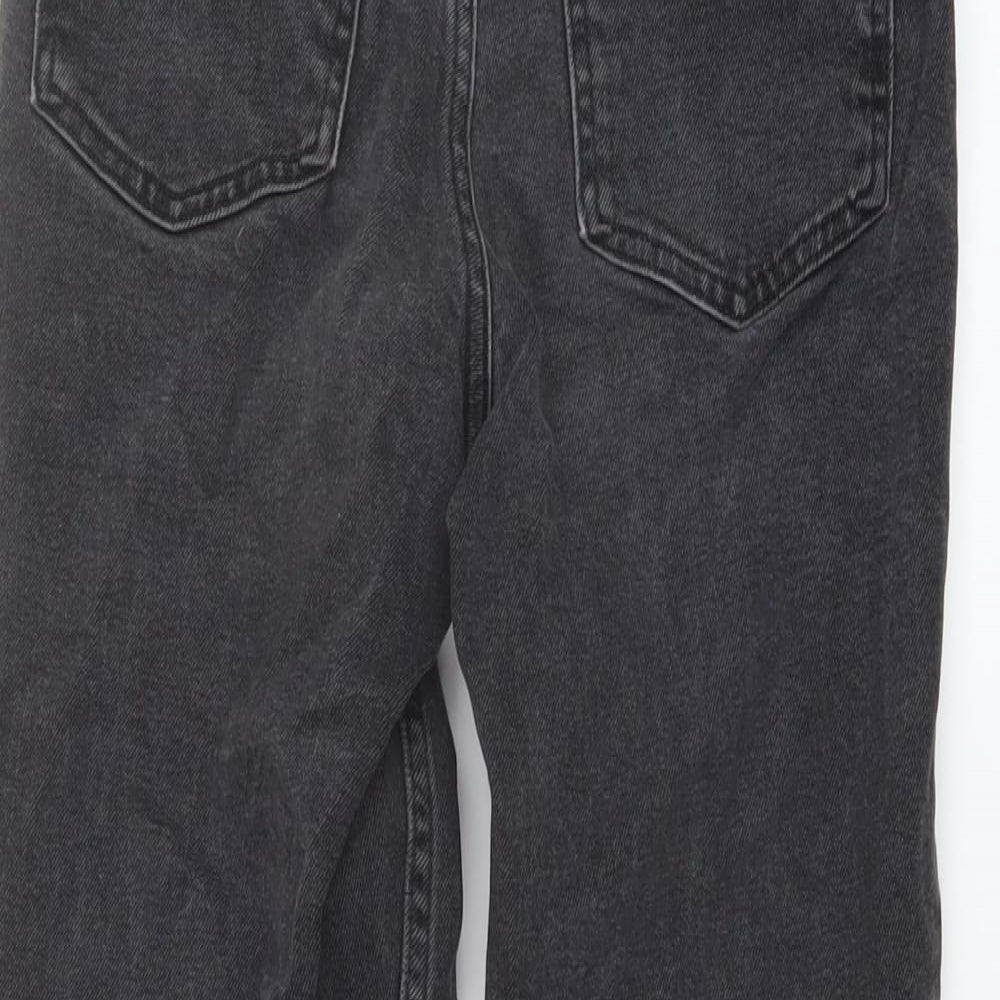 Denim & Co. Womens Grey Cotton Mom Jeans Size 6 L28 in Regular Button