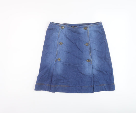 Womens UK Size 10 Oasis A-Line Denim Skirt