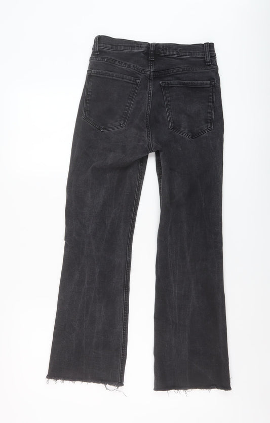 Mango Womens Grey Cotton Bootcut Jeans Size 24 in L26 in Regular Button