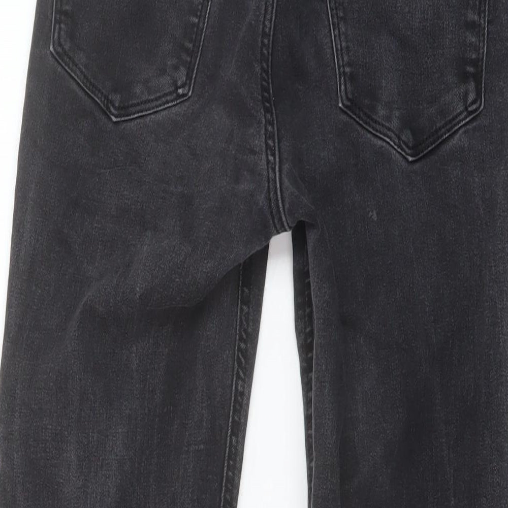 Mango Womens Grey Cotton Bootcut Jeans Size 24 in L26 in Regular Button