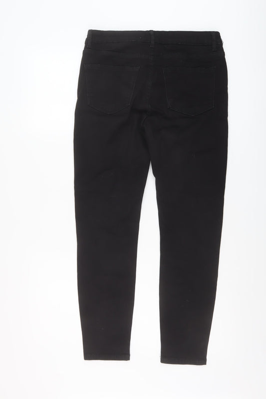 Womens UK Size 10 Zara Regular Fit Skinny Black Jeans