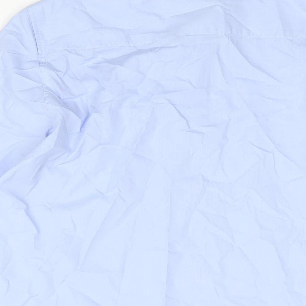Womens UK Size 10 James Meade Blue Basic Button-Up