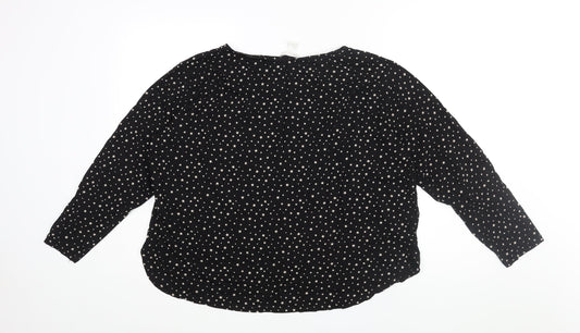 Womens UK Size XL H&M Black Basic Blouse