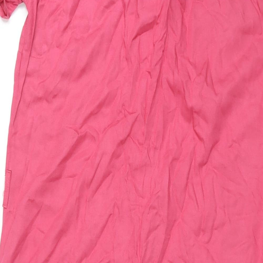 Divided by H&M Womens Pink Viscose Shirt Dress Size 10 Collared Button